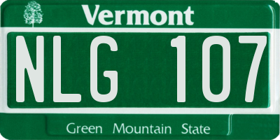 VT license plate NLG107