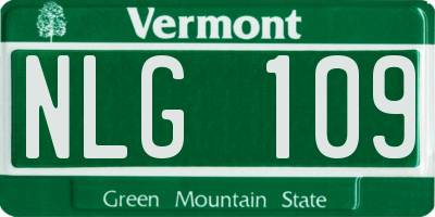 VT license plate NLG109