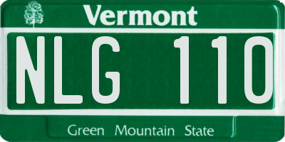 VT license plate NLG110