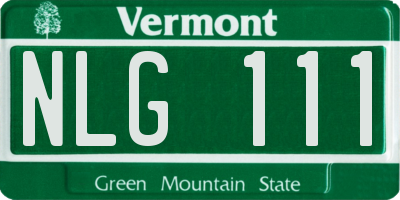 VT license plate NLG111