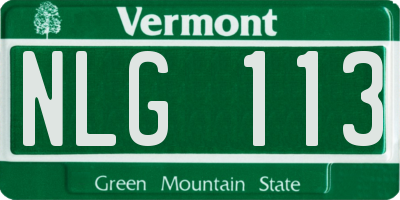 VT license plate NLG113