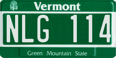 VT license plate NLG114