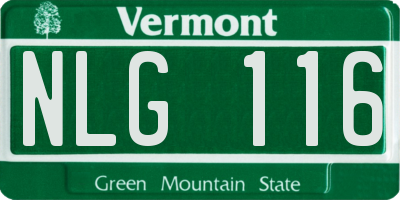 VT license plate NLG116