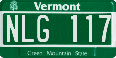 VT license plate NLG117