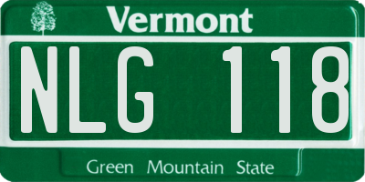 VT license plate NLG118