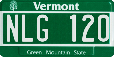 VT license plate NLG120