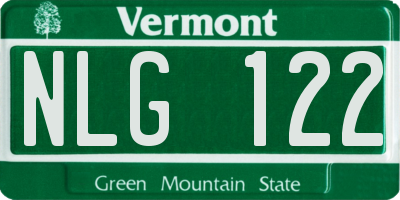 VT license plate NLG122