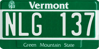 VT license plate NLG137