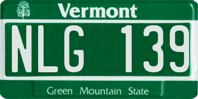 VT license plate NLG139