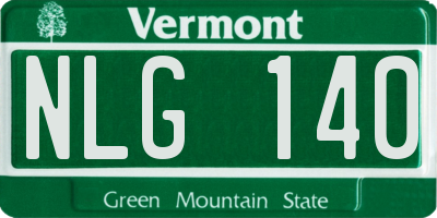 VT license plate NLG140