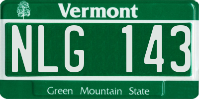 VT license plate NLG143