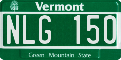 VT license plate NLG150