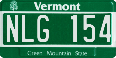 VT license plate NLG154