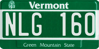 VT license plate NLG160