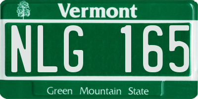 VT license plate NLG165