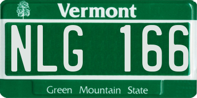VT license plate NLG166