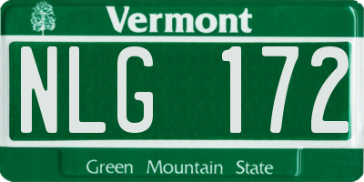 VT license plate NLG172