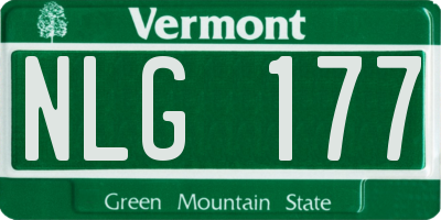 VT license plate NLG177