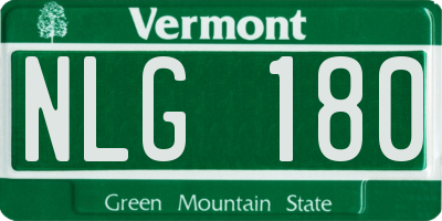 VT license plate NLG180