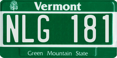 VT license plate NLG181