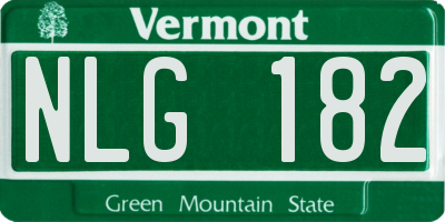 VT license plate NLG182