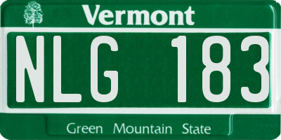 VT license plate NLG183