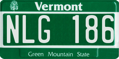VT license plate NLG186