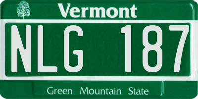 VT license plate NLG187