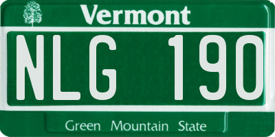 VT license plate NLG190