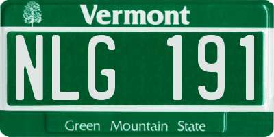VT license plate NLG191