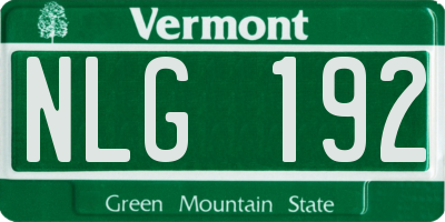 VT license plate NLG192