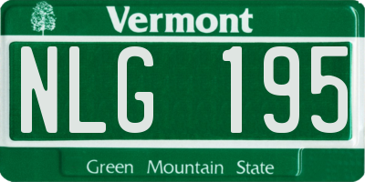 VT license plate NLG195