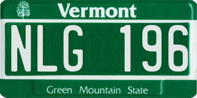 VT license plate NLG196