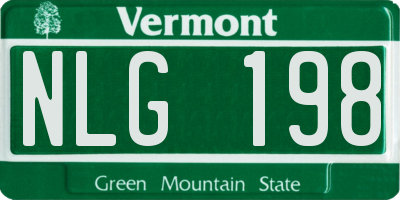 VT license plate NLG198
