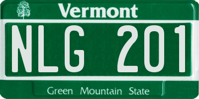 VT license plate NLG201