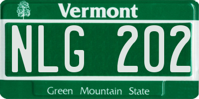 VT license plate NLG202
