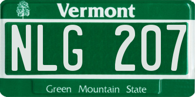 VT license plate NLG207