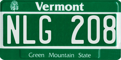 VT license plate NLG208