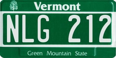 VT license plate NLG212