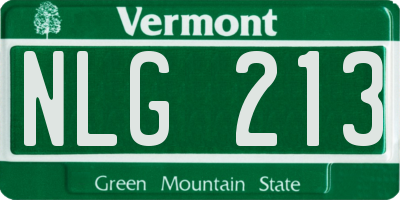 VT license plate NLG213