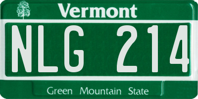 VT license plate NLG214