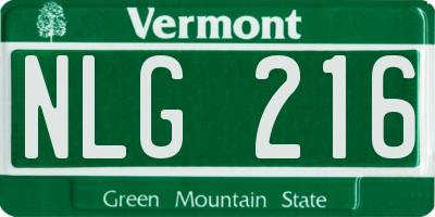 VT license plate NLG216