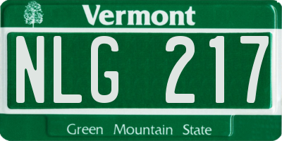VT license plate NLG217
