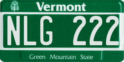 VT license plate NLG222