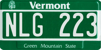 VT license plate NLG223