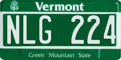VT license plate NLG224