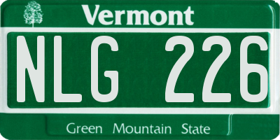 VT license plate NLG226