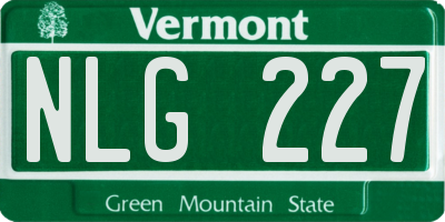 VT license plate NLG227
