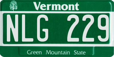 VT license plate NLG229