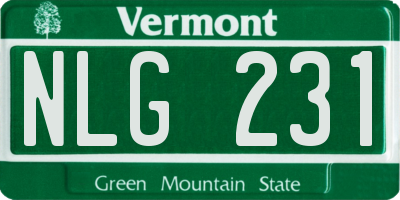 VT license plate NLG231